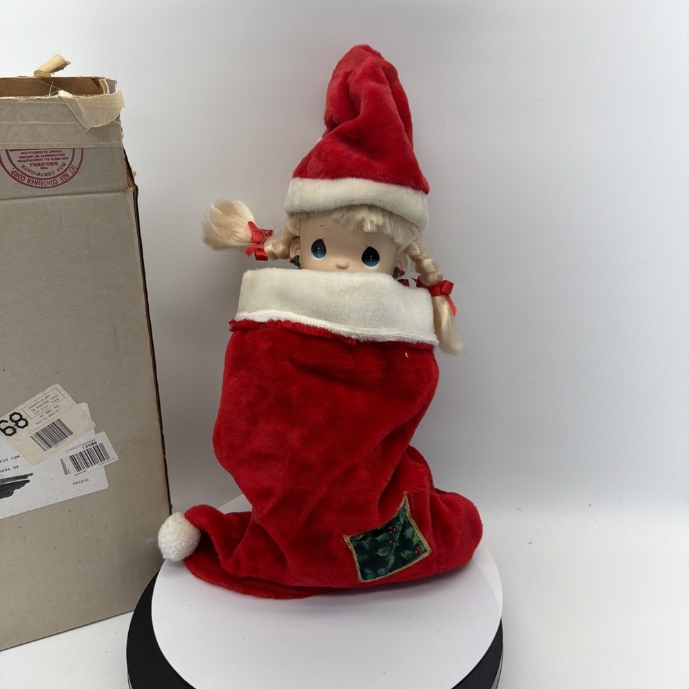 Vintage 1998 Precious Moments Doll Christmas Eve Stocking QVC Exclusive